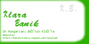 klara banik business card